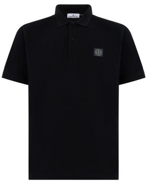 Stone Island Regular Logo Polo - Black
