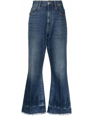 Stella McCartney Flared Crop Denim Jeans - Blue