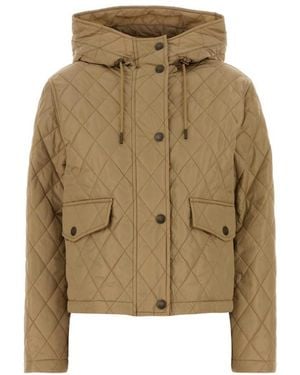 Burberry Quilted Hood Jacket - Natural