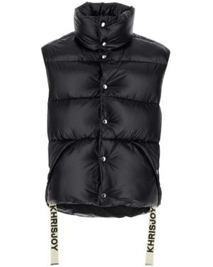 Khrisjoy Nylon Sleeveless Puff Shiny Down Jacket - Black