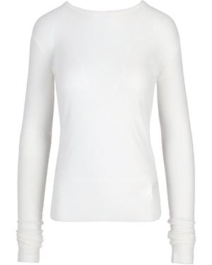 Ann Demeulemeester Solid Crew Neck T-Shirt - White
