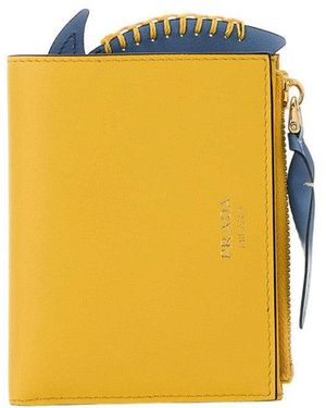 Prada Lampo Solid Wallet - Yellow