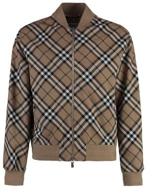 Burberry Check Bomber Jacket - Natural