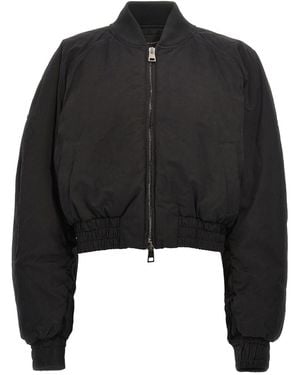 ANDAMANE Cropped Bomber Jacket - Black
