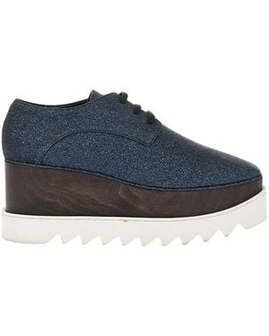 Stella McCartney Textured Elyse Lace Ups Shoes - Blue
