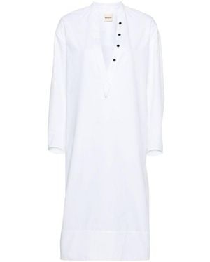 KHAITE Brom Cotton Tunic Dress - White