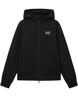 EA7 Logo Hood Jacket - Black