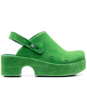 XOCOI Slingback Platform Mules - Green