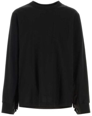 Sacai Crew Neck T-Shirt - Black