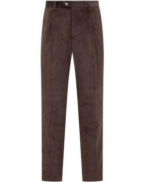 Etro Straight Pleated Pants - Brown