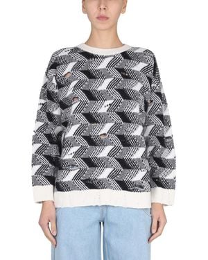 Missoni Jacquard Crew Neck Sweater - Gray
