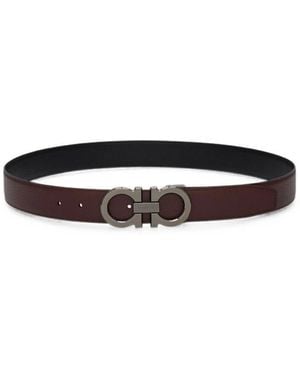 Ferragamo Textured Reversible Belt - Brown