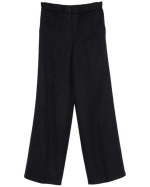Semicouture Flared Flat Front Pants - White