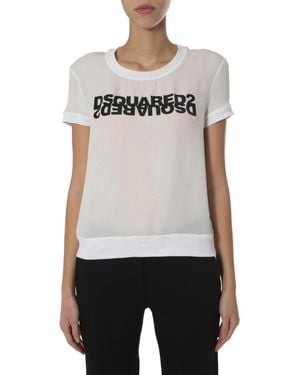 DSquared² Logo Round Neck T-Shirt - Grey