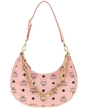 MCM Aren Crescent Shoulder Bag - Pink