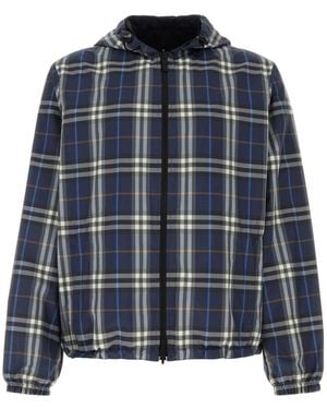 Burberry Check Jacket - Blue