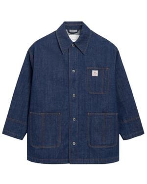Ami Paris Solid Shirt Collar Jacket - Blue
