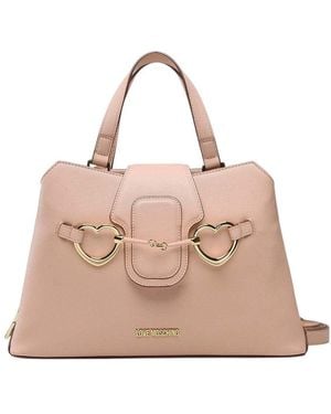 Love Moschino Heart Logo Medium Satchel - Pink