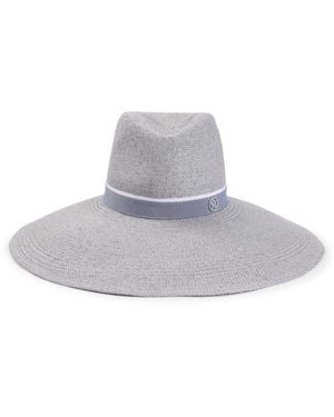 Maison Michel Pastel Logo Fedora Hat - Gray