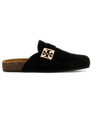 Tory Burch Suede Mules - Black