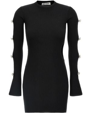 Mach & Mach 'Cut-Out Crystal Bow' Dress - Black
