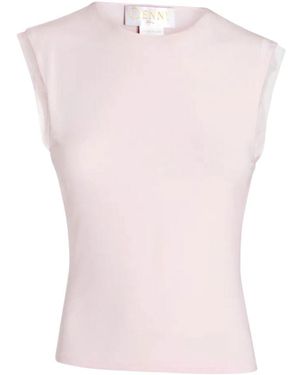 Genny Solid Round Neck Top - Pink