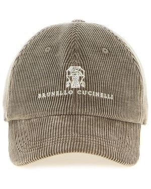 Brunello Cucinelli None Logo Baseball Hat - Gray