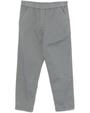 Alysi Tapered Flat Front Pants - Gray