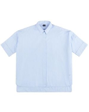 Fay Oversized Stripes Shirt - Blue