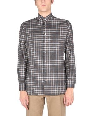 Lardini Regular Check Shirt - Grey