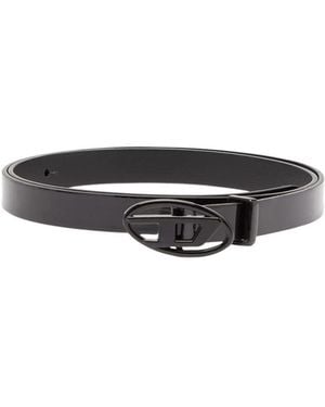 DIESEL Logo Buckle Belt - Black