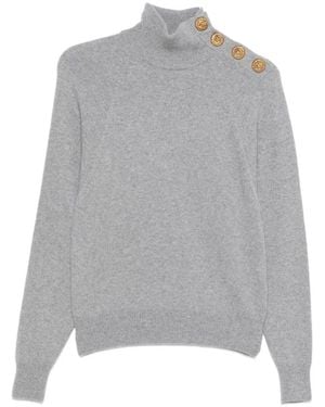 Balmain High-Neck Sweater - Gray