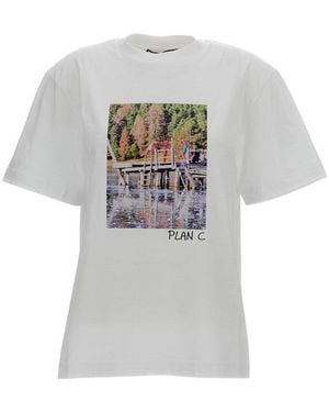 Plan C Graphic Crew Neck T-Shirt - White