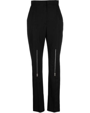 McQueen Slim Flat Front Trousers - Black