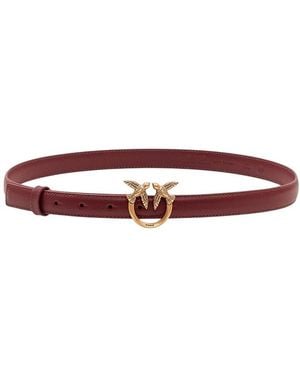 Pinko Burgundy Love Birds Solid Belt - Red