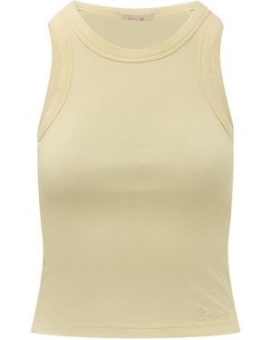 MC2 Saint Barth Solid Round Neck Top - Yellow