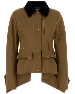McQueen Solid Shirt Collar Jacket - Green