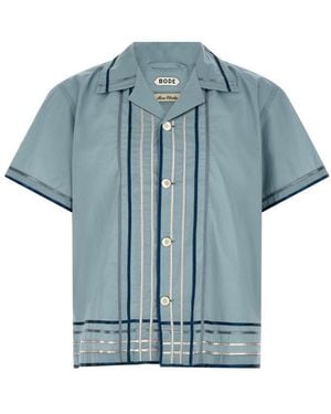 Bode Ribbon Plaid Shirt - Blue