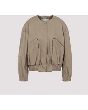 【Dries Van Noten】Cropped ruffled faux leather bomberjacket Dries Van Noten Cropped Ruffled Faux Leather Bomber Jacket