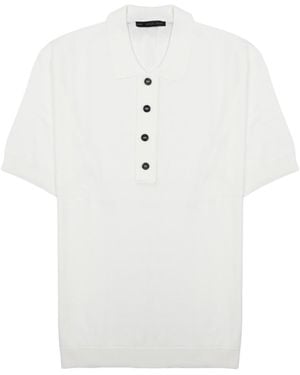 Low Brand Solid Shirt Collar Polo - White