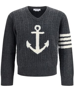 Thom Browne Knitted Sweater - Blue
