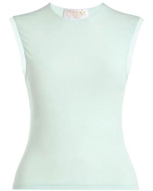 Genny Solid Round Neck Top - Green