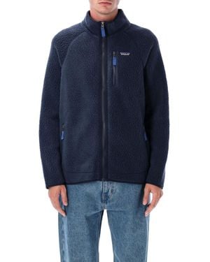 Patagonia High Neck Logo Jacket - Blue