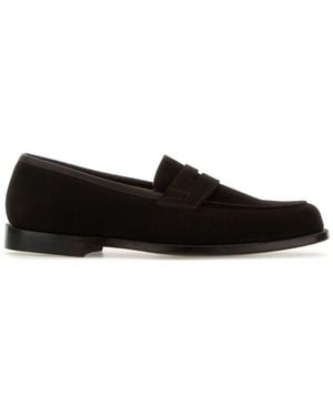 Crockett & Jones Suede Loafers - Black