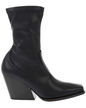Stella McCartney Leather Ankle Boots - Black