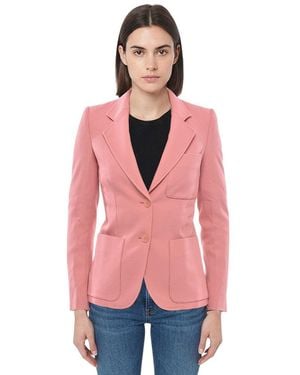 Stella McCartney Solid Notched Lapel Blazer - Pink