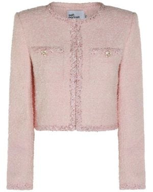 Self-Portrait Light Textured Jacket - Pink