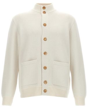 Brunello Cucinelli Wool Blend Cardigan - White