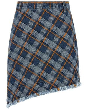 Vivienne Westwood Check Mini Skirt - Blue