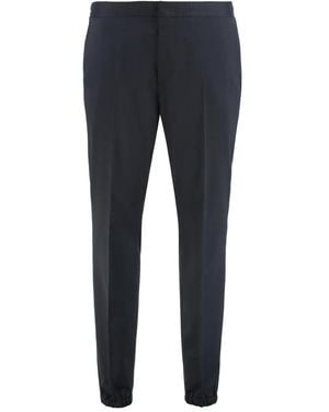 ZEGNA Flat Front Trousers - Blue